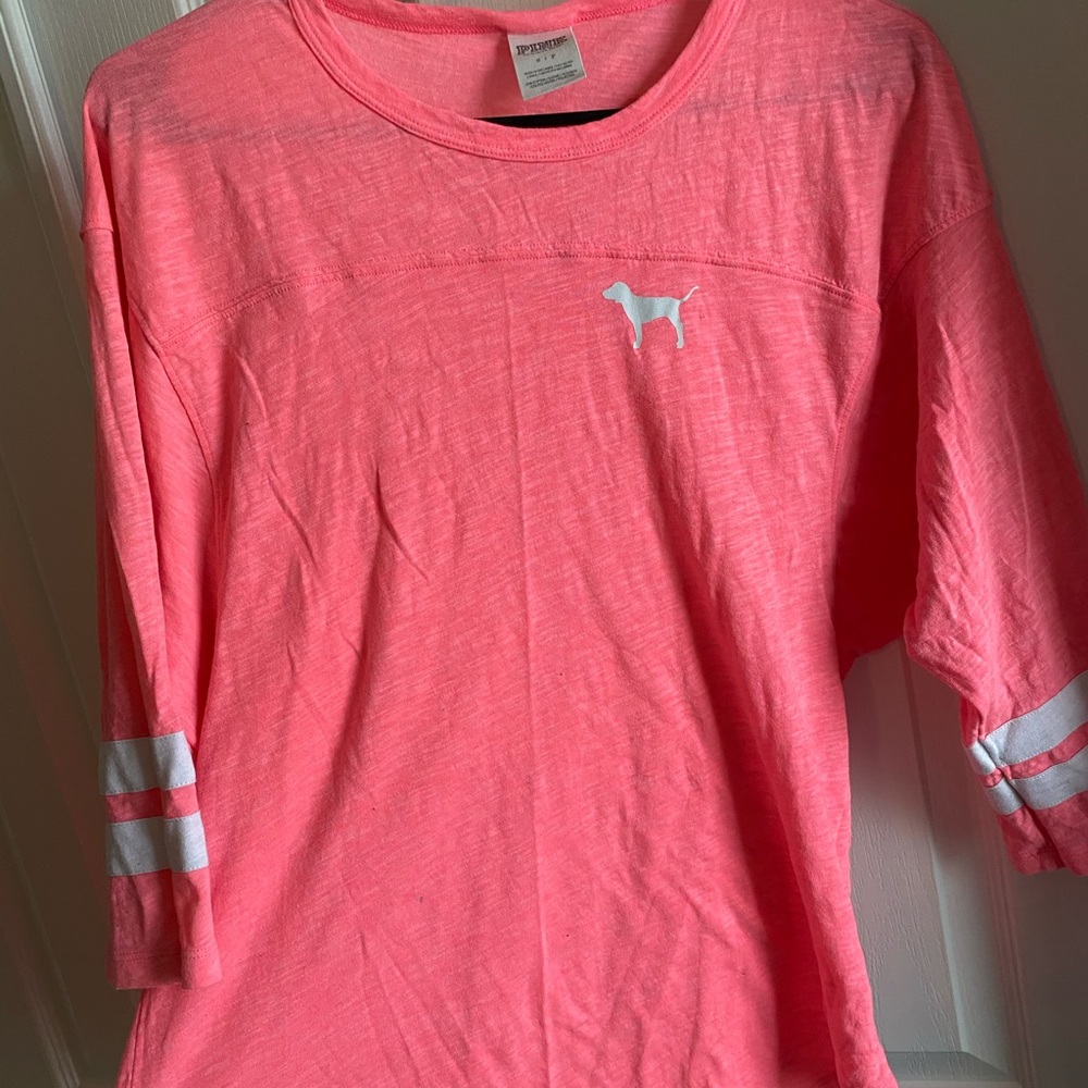 Pink by Victoria’s Secret 3/4 sleeve hot pink tee